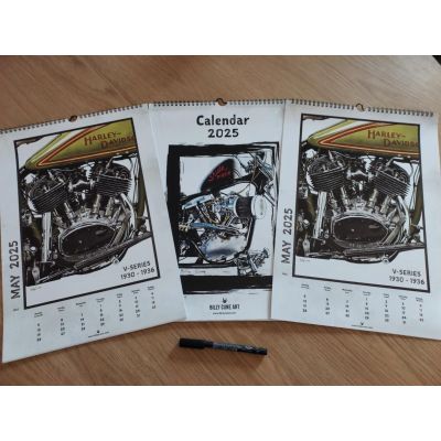 HARLEY-DAVIDSON Silniki Kalendarz 2025 Billy Cune Numerowane